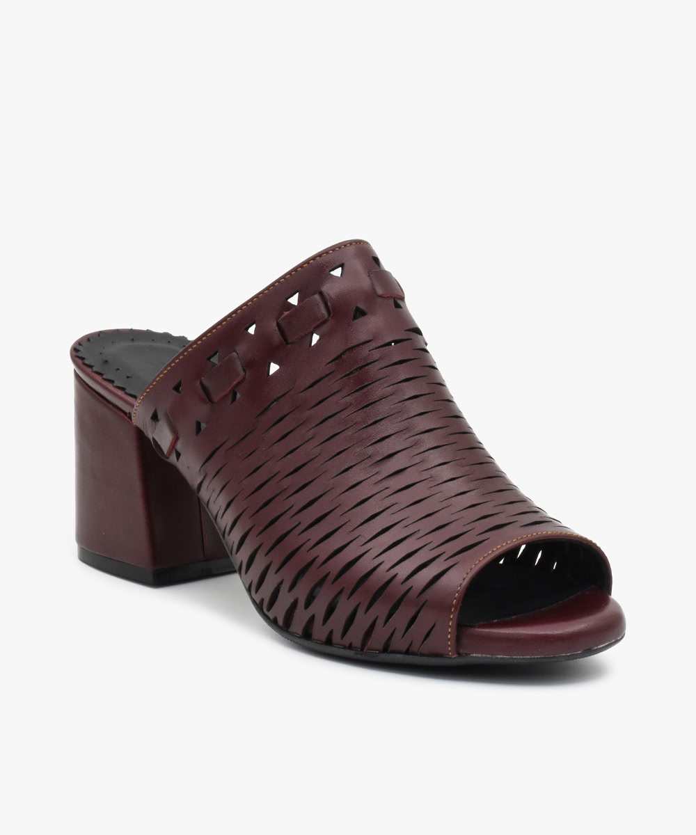 E23-crimson-01 صندل پاشنه دار زنانه کد E23 - Image 1