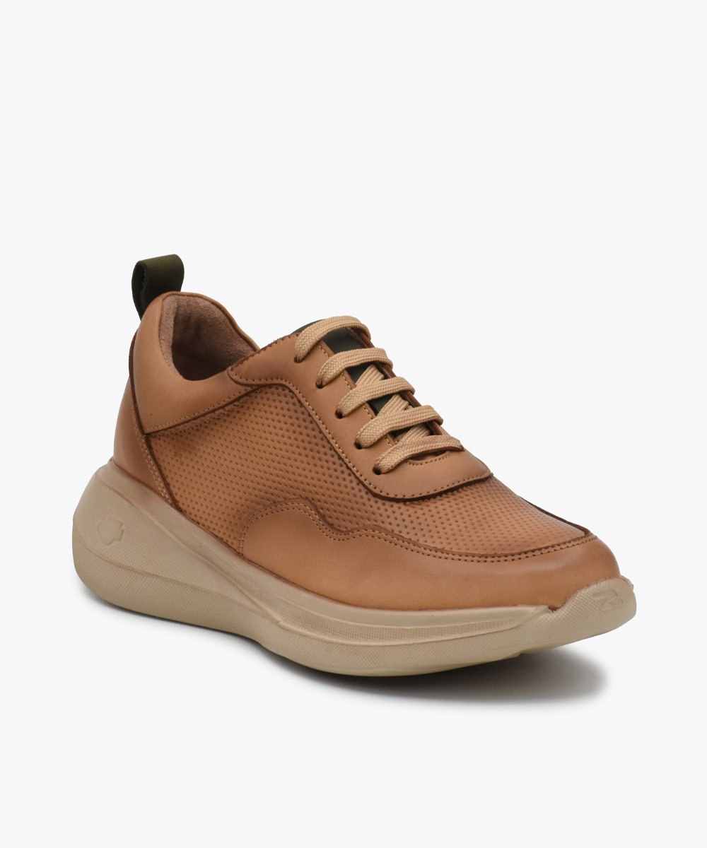 Q80-honey-01 کفش چرم اسپرت زنانه کد Q80 - Image 1