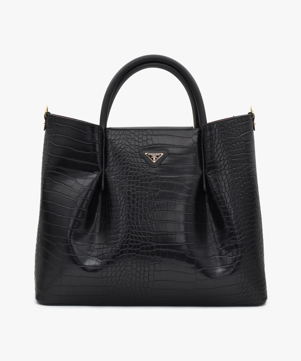836-croco black-01 کیف دستی و مجلسی زنانه کد 836 - Image 1