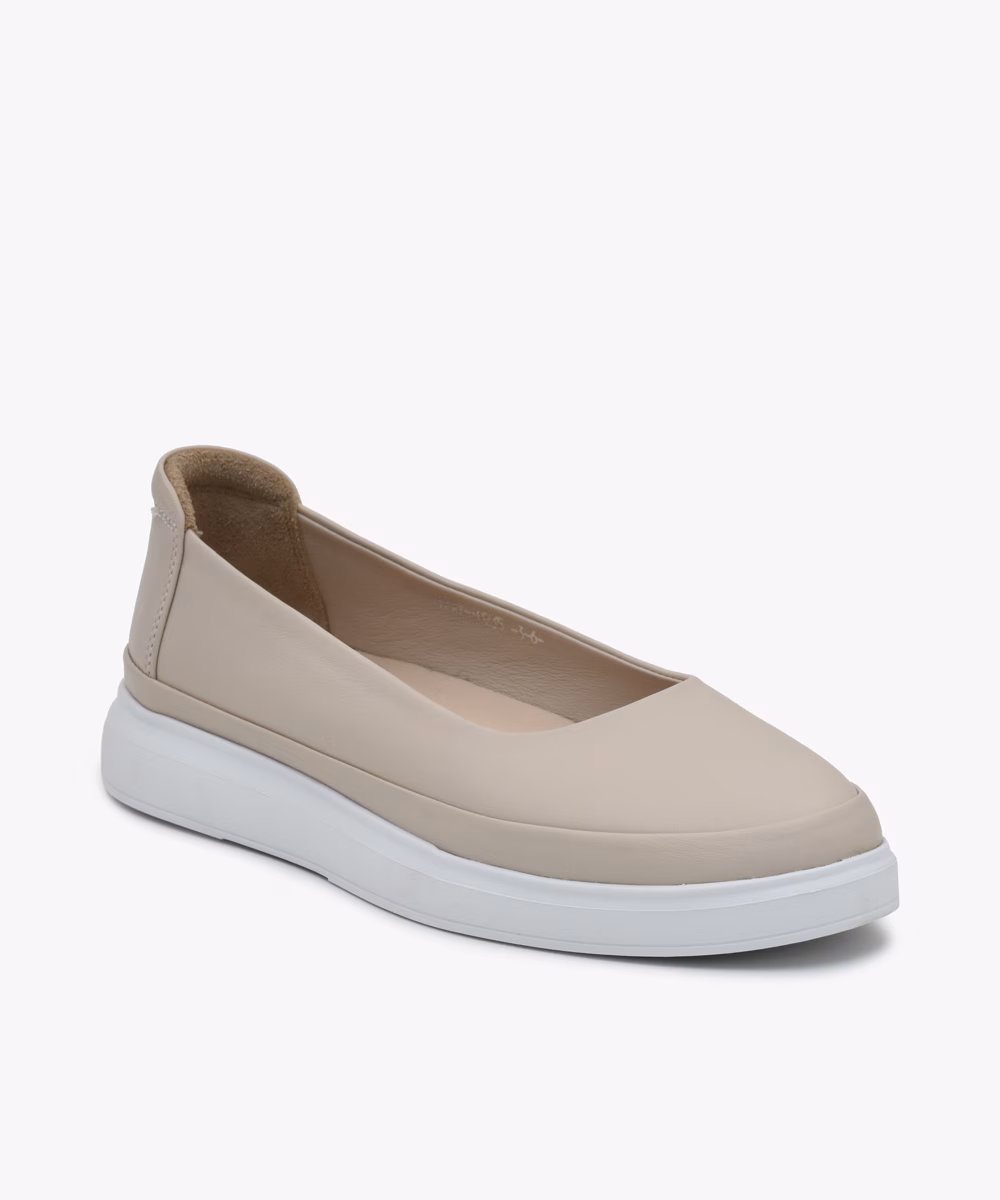 T41-cream-01 کفش چرم زنانه کد T41 - Image 1